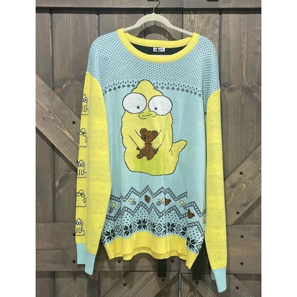 Hulu Solar Opposites Sweater Mens ‎ Blue Yellow The Pupa Size XXXL NWT